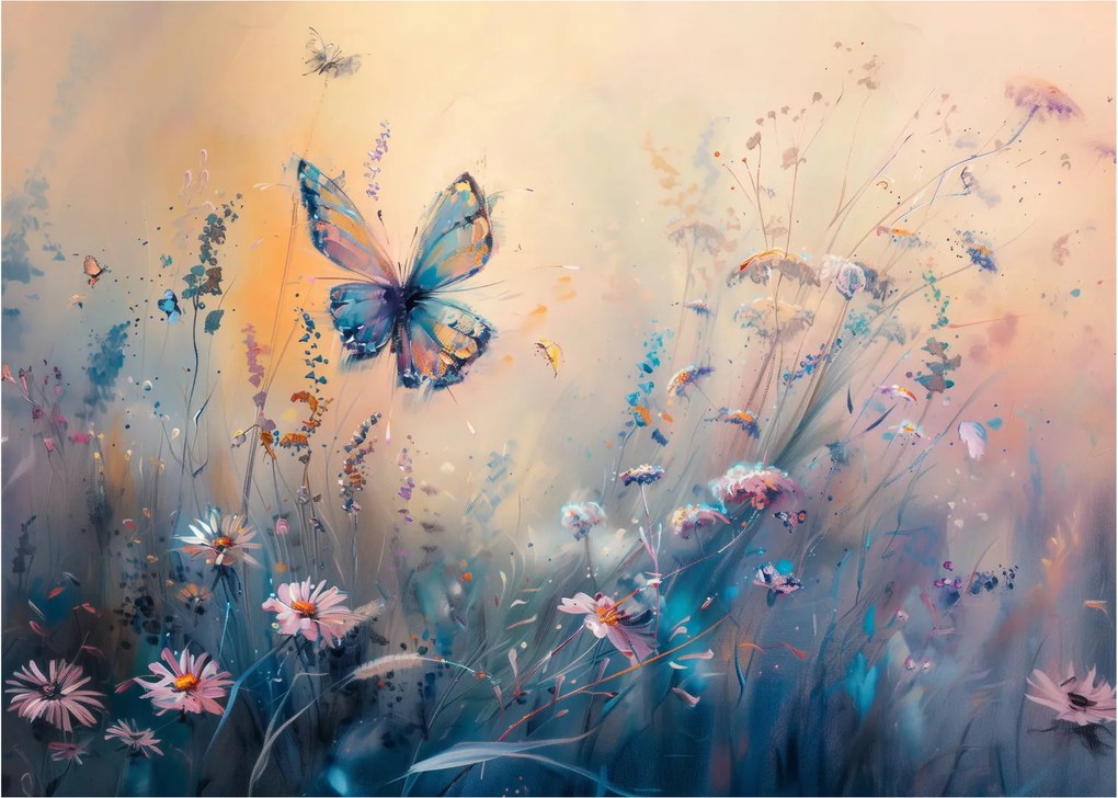 Obraz - Lúka s motýľom II. (70x50 cm)