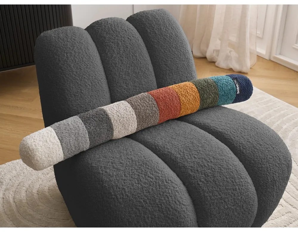 Tmavosivé kreslo z textílie buklé Janissaire – Bobochic Paris