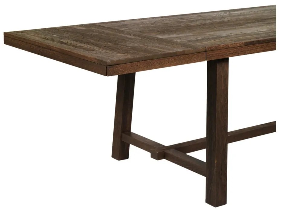 Tmavohnedá dubová prídavná doska jedálenského stola Rowico Brooklyn