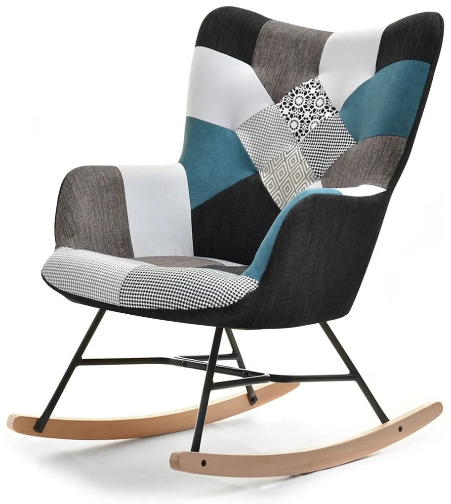 Kreslo Sibyla (patchwork + čierna). Akcia -30%. Vlastná spoľahlivá doprava až k Vám domov. 1110398