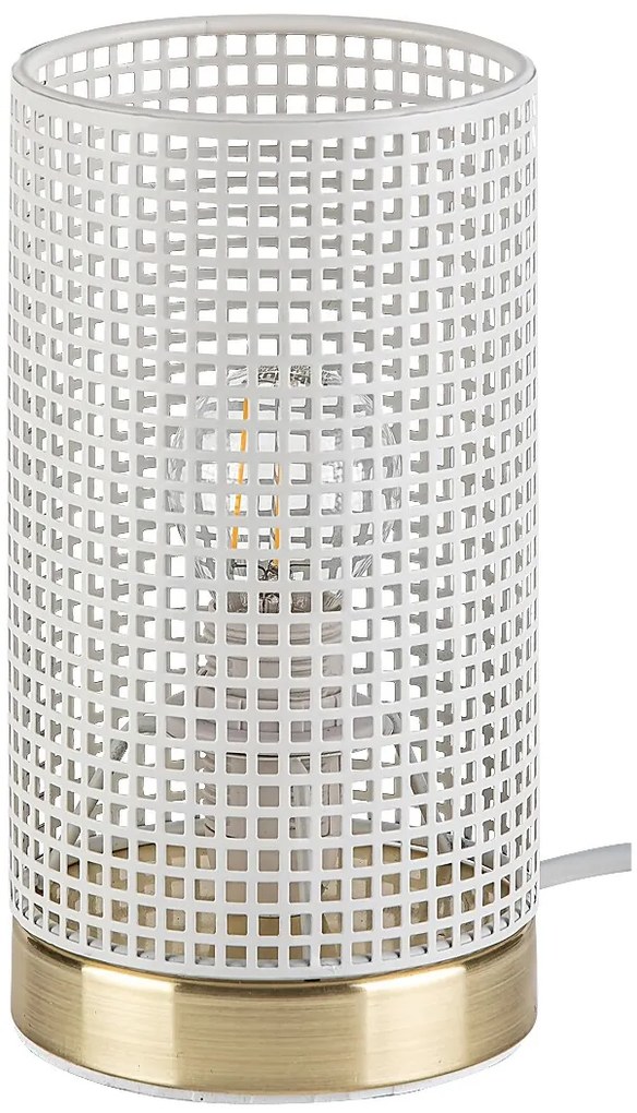 RABALUX Dekoratívna stolná lampa BOOGIE, 1xE14, 25W, okrúhla, biela a zlatá
