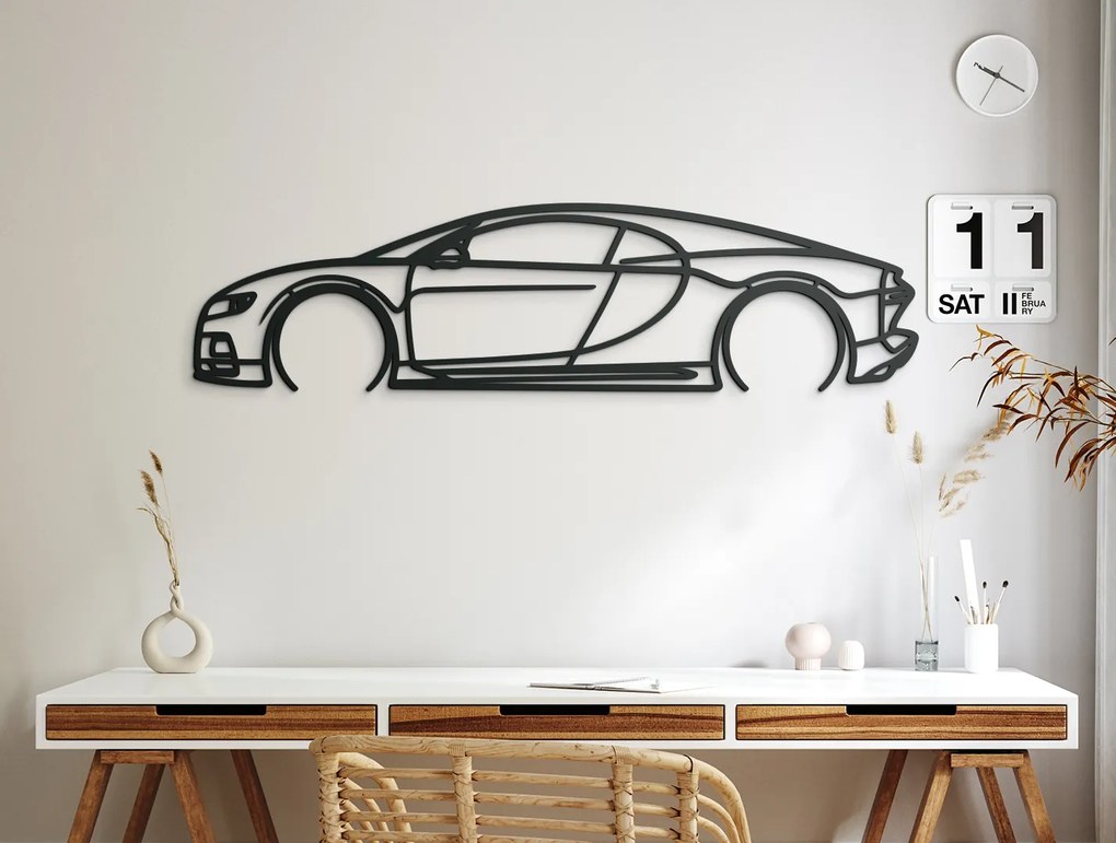 drevko Moderný obraz na stenu Bugatti Chiron Rozmer obrazu: 22 x 86 cm, Farba dekorácie: Čierna