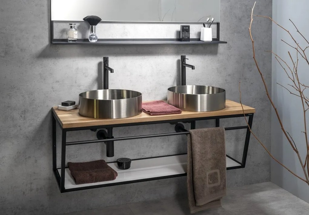 Sapho Sapho, AURUM nerezové umývadlo, priemer 38cm, vrátane výpuste, nerez mat, AU401