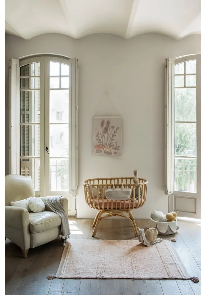 Svetloružový prateľný ručne tkaný bavlnený koberec 140x200 cm Bloom Rose – Lorena Canals