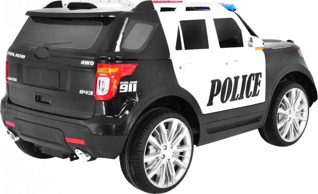 Ramiz Detské policajné SUV na batérie na diaľkové ovládanie + sirény + svetlá + megafón