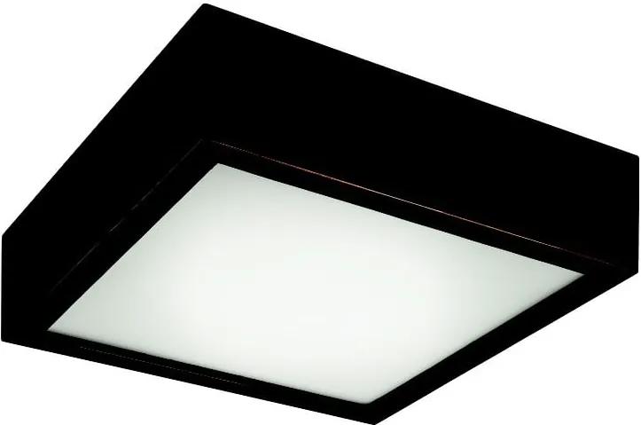 Čierne štvorcové stropné svietidlo Lamkur Plafond, 27,5 x 27,5 cm