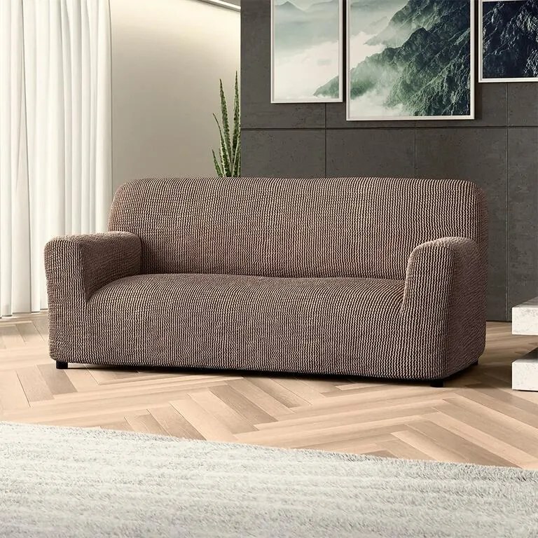 Bielastické poťahy COSTINA oriešková trojkreslo (š. 170 - 220 cm)