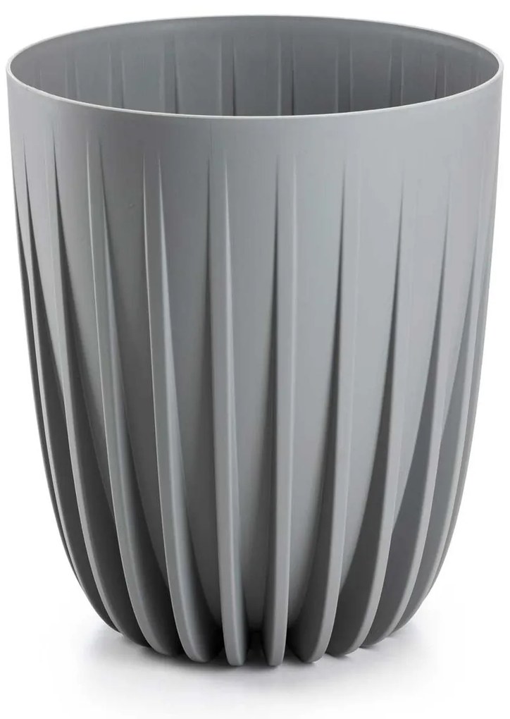 PLASTOVÝ KVETINÁČ STRIPPED 30X35,5 CM SIVÁ