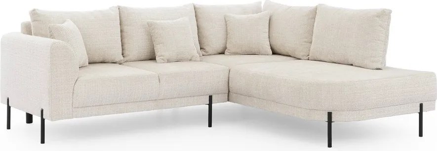 Béžová ženilková rohová pohovka (pravý roh/do L) Mauris – Ropez