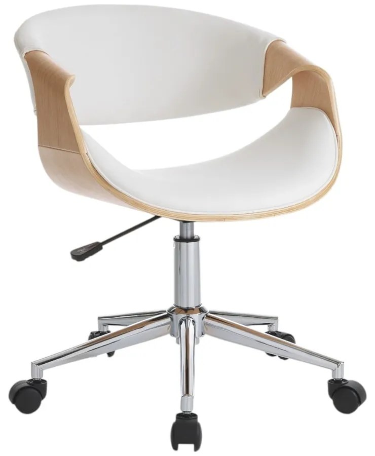 Kancelárska stolička z imitácie kože v bielo-prírodnej farbe Visby – Tomasucci