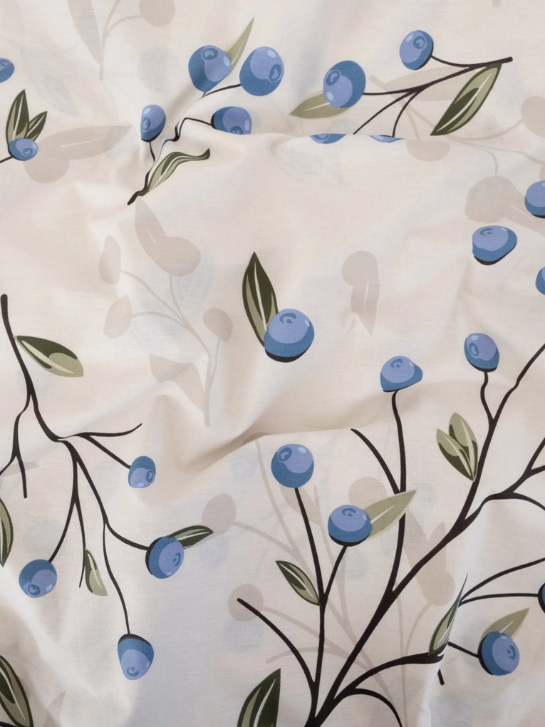 Bavlnená obliečka na vankúš Renforcé 40 × 60 cm - Čučoriedky prírodné