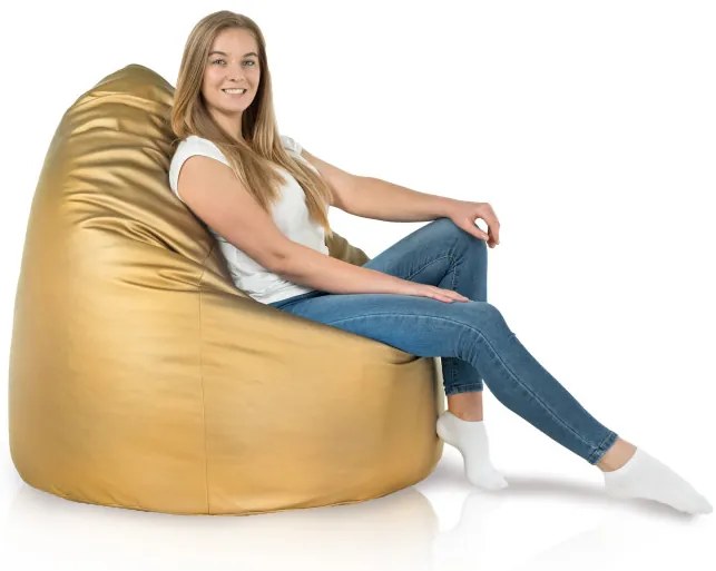 Sedací vak SAKO - zlatý ekokoža