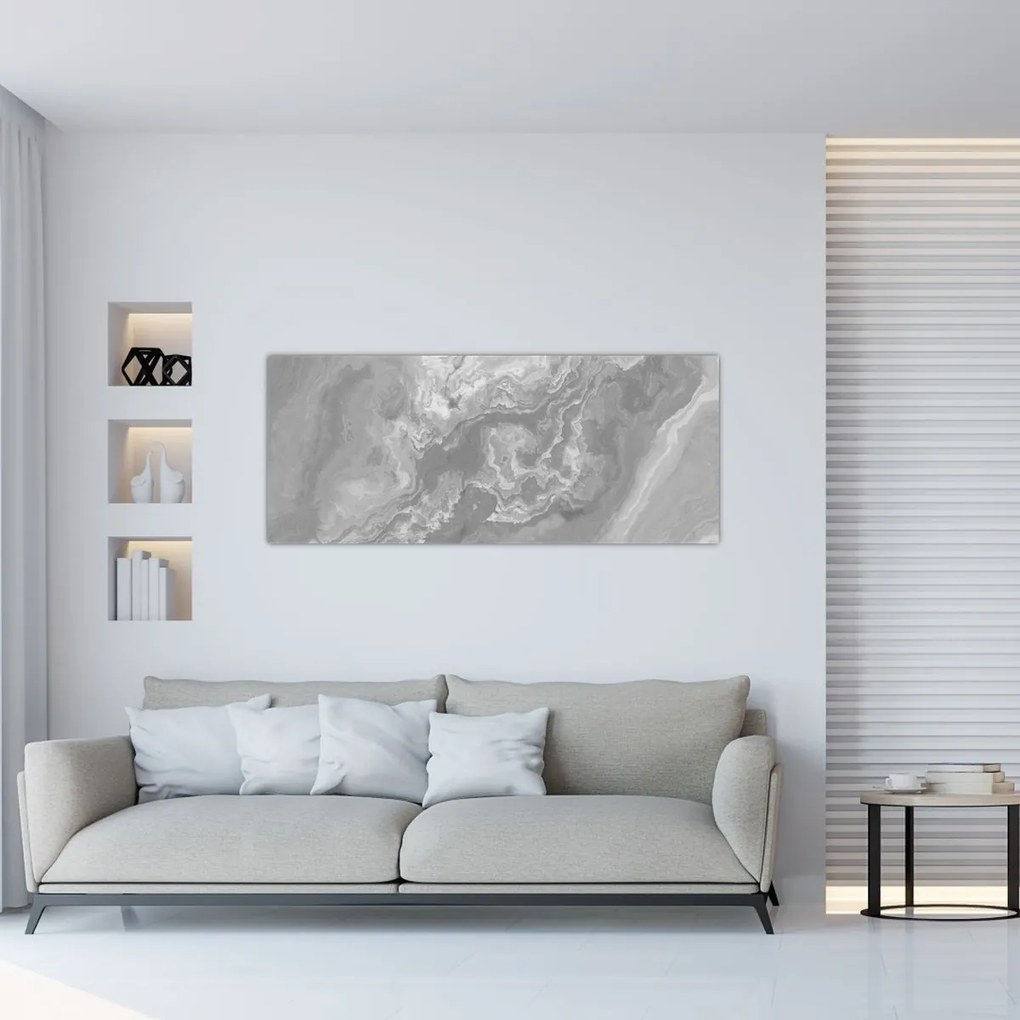 Obraz - Mramor v čiernobielej (120x50 cm)