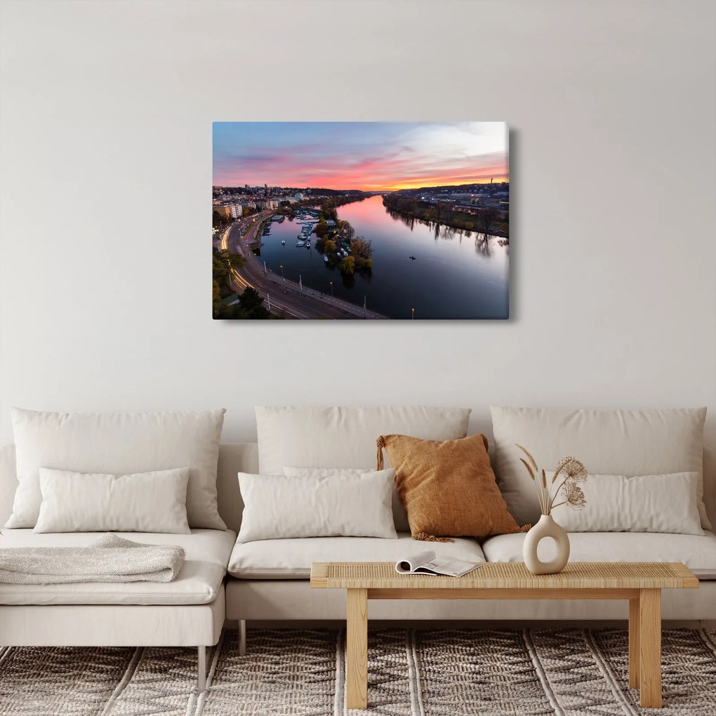 Obraz nočnej Prahy (90x60 cm)