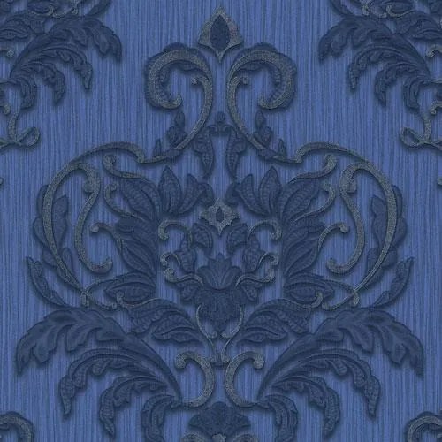 Vliesové tapety, zámocký vzor modro-strieborný, Dieter Bohlen Spotlight 243730, P+S International, rozmer 10,05 m x 0,53 m