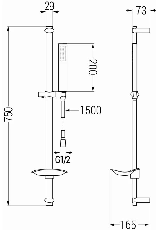 Mexen sprchový set DB00, čierna, 785004584-70