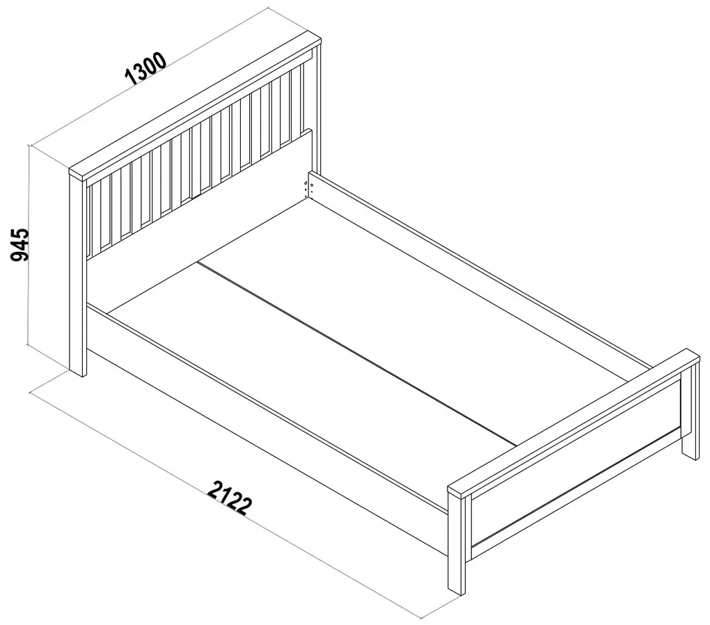 Posteľ 120x200 Paxton - biela