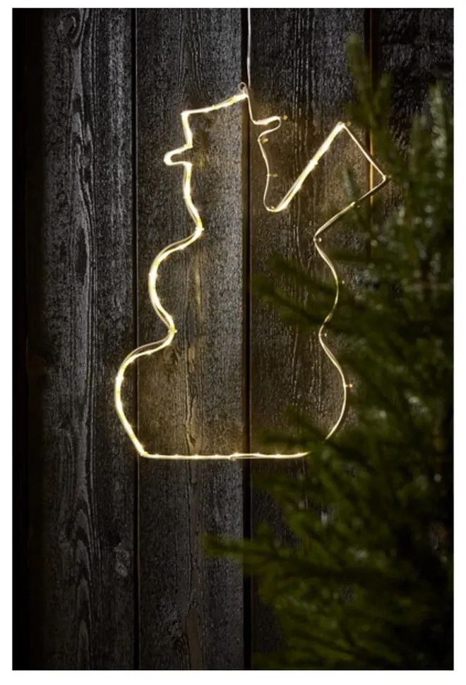 Závesná svietiaca LED dekorácia Star Trading Lumiwall Snowman, výška 50 cm