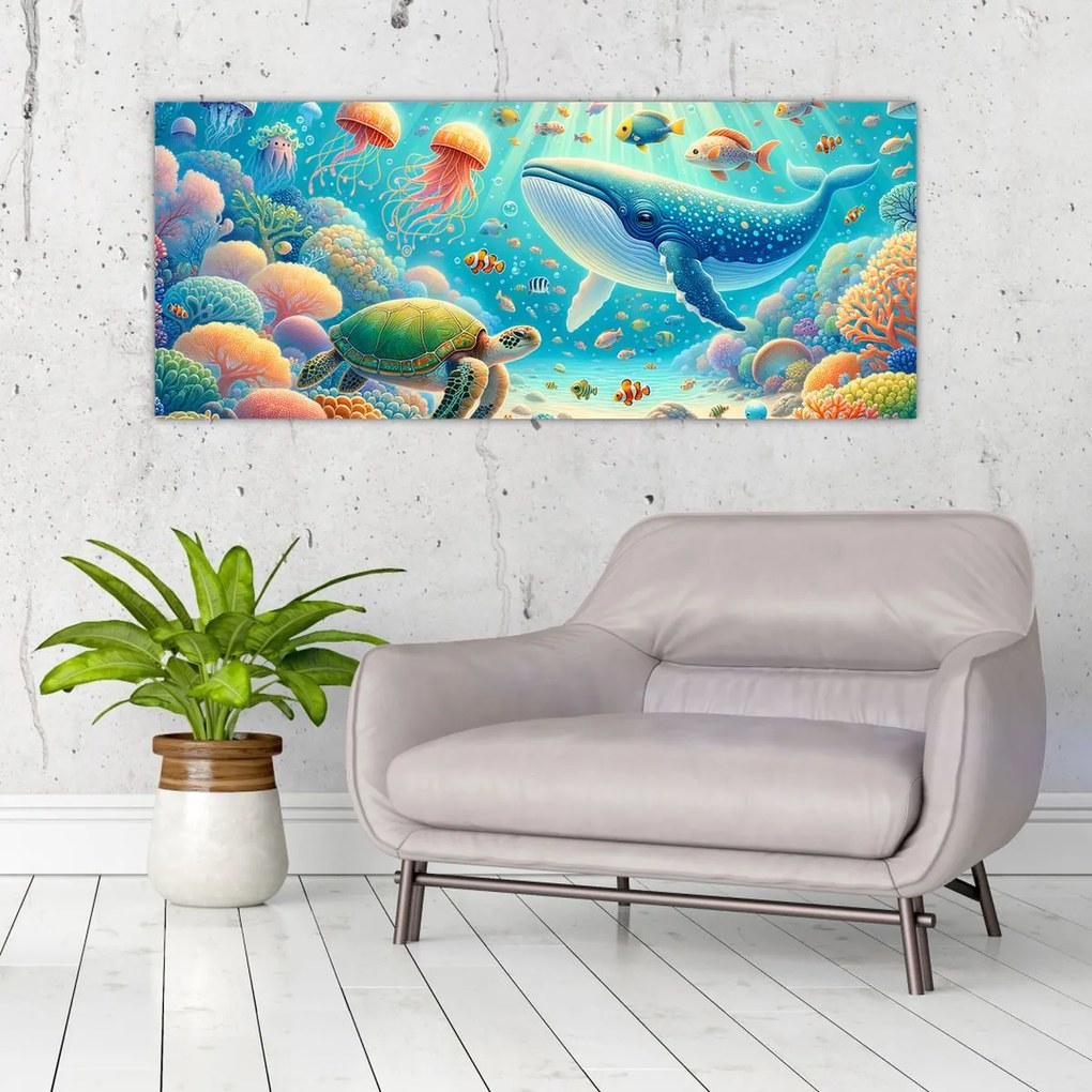 Obraz - Svet pod hladinou (120x50 cm)