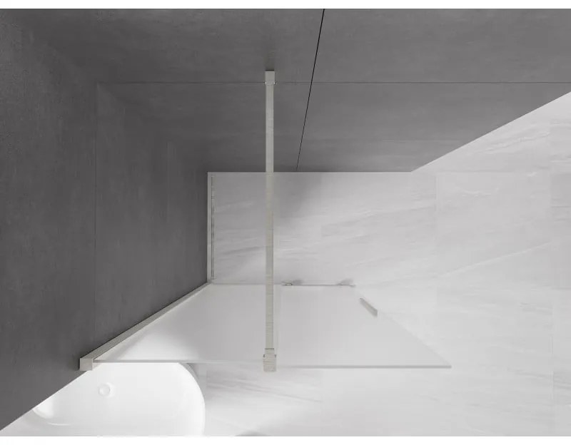 Mexen Velar, sprchová zástena s posuvnými dverami Walk-in 70 x 200 cm, 8mm sklo námraza, brúsená oceľ, 871-070-000-33-97