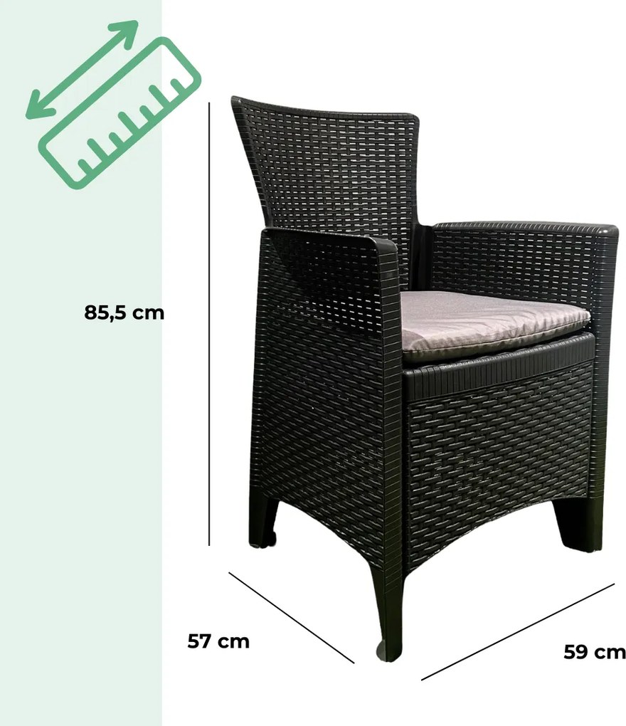 Záhradný set FOREST, 3-dielny, antracitová I.P.A.E-Progarden