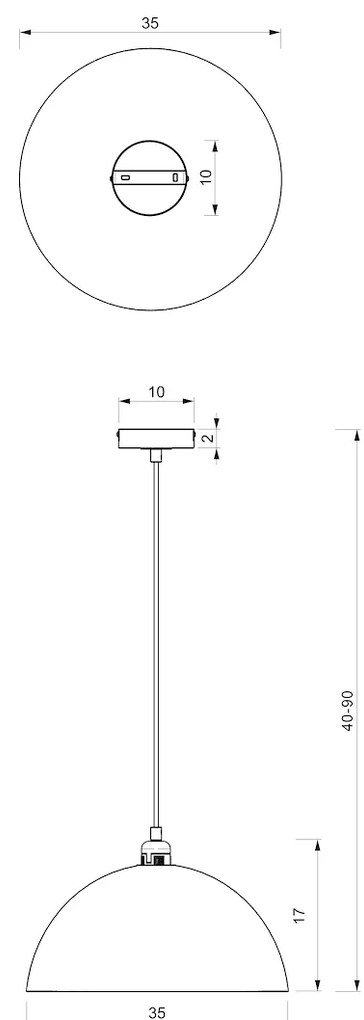 Závesné svietidlo Beta, 1x zlaté/tmavomodré kovové tienidlo, (fi 35cm), db/g