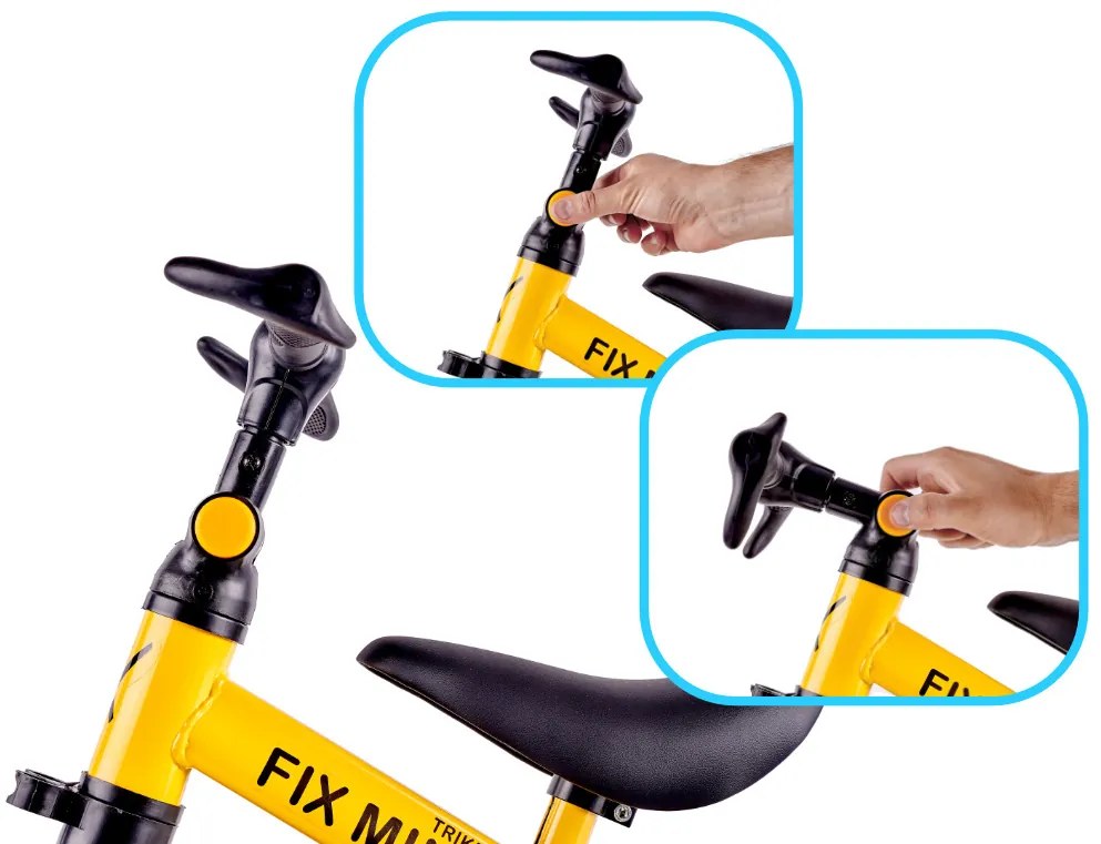 KIK Trojkolka Fix Mini bežecká trojkolka 3v1 s pedálmi žltá