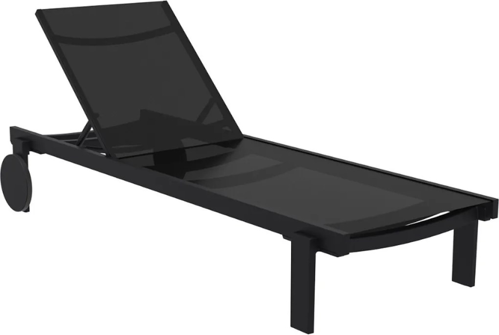 CASABLANCA záhradné lehátko black/black