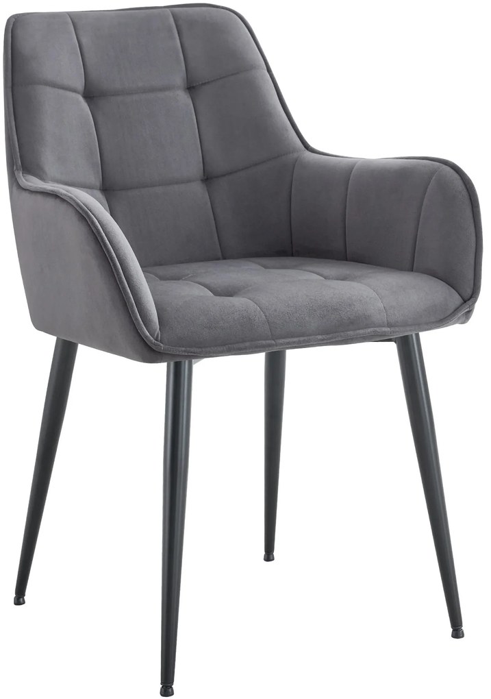 Jedálenská stolička Ferndale - zamat - tmavošedá