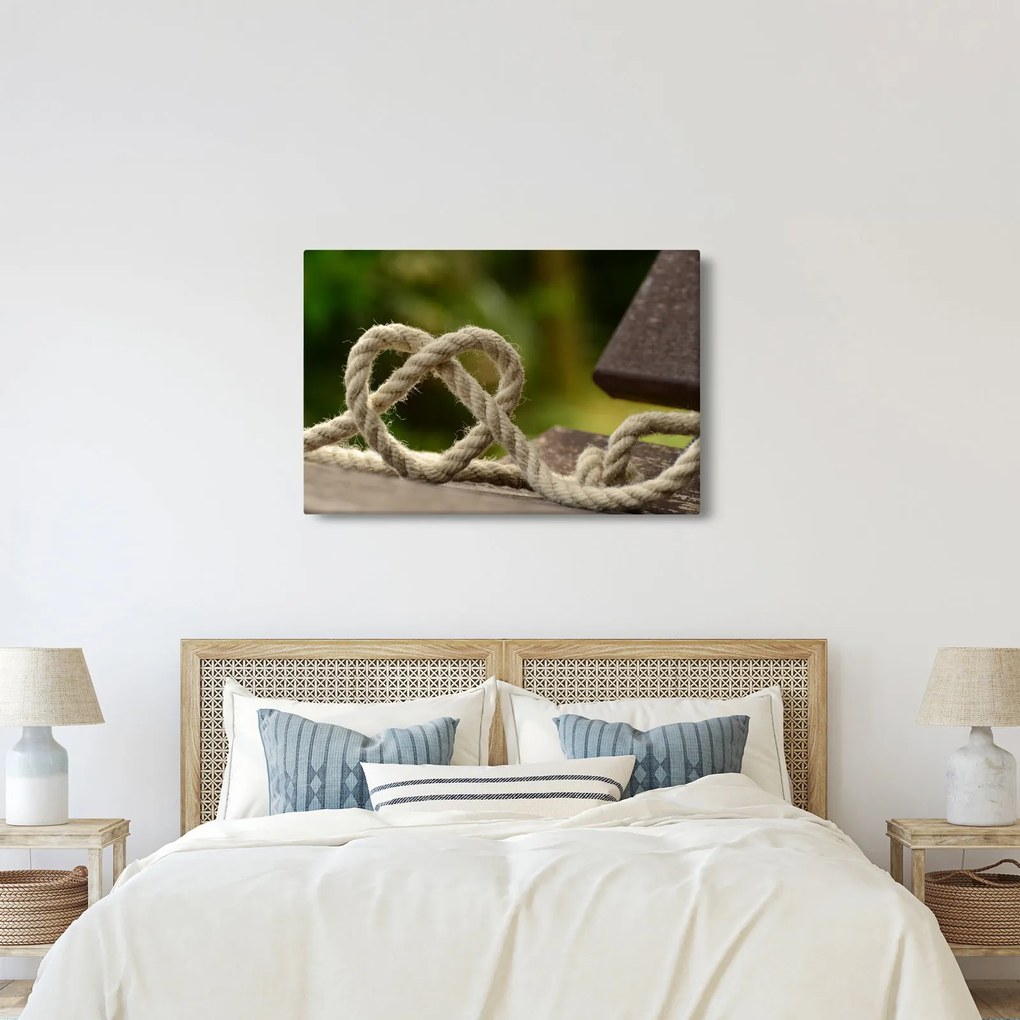 Obraz srdce z lana (90x60 cm)
