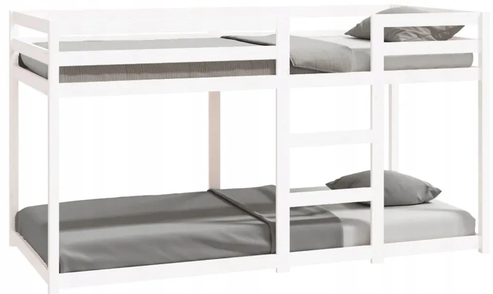 VidaXL Poschodová posteľ biela 90x200 cm borovicový masív manželská