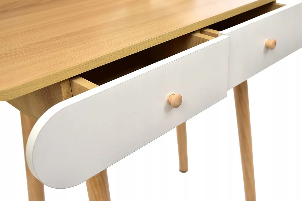 Dekorstudio Toaletný stolík SCANDI biely+ svetlý buk