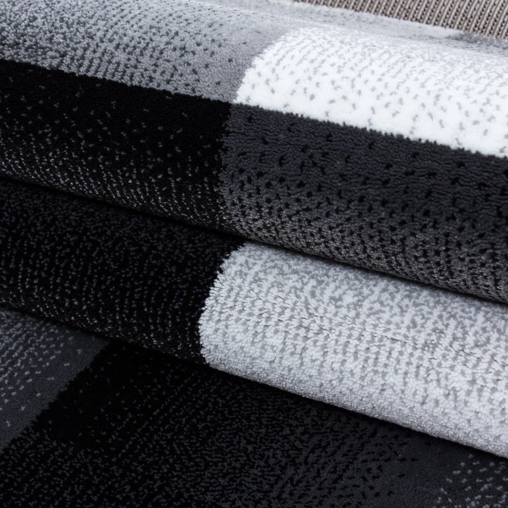 Ayyildiz, Kusový koberec Miami 6560 Black, 80x150, šedá, chodba / predsieň