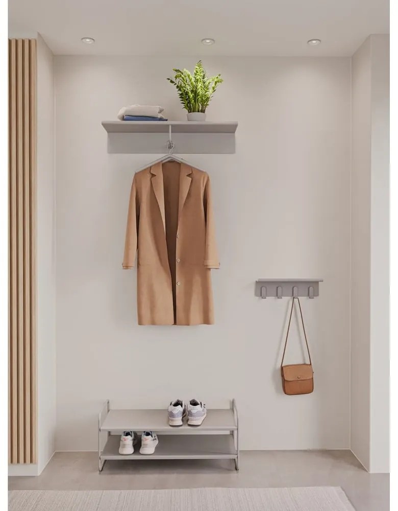 Svetlosivý oceľový stojan na topánky 33x33x80 cm A-Shoe – Zone