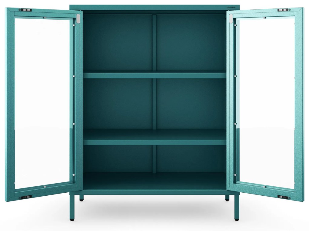 Vitrína GINA, 800 x 1015 x 400 mm, Modern: morská farba