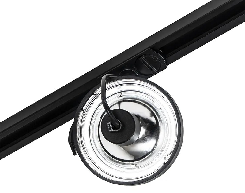 Koľajnicový reflektor 1-fázový čierny - Go