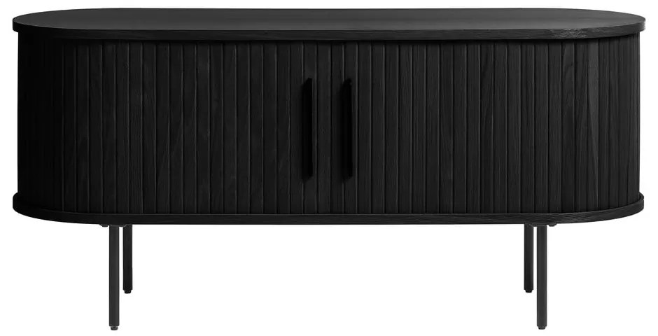 Čierny TV stolík v dekore duba 120x56 cm Nola – Unique Furniture