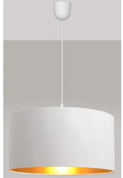 Luster na lanku ALBA 1xE27/15W/230V pr. 40 cm biela/zlatá