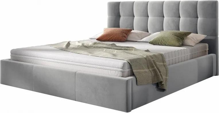 Hector Čalouněná postel Acoma 140x200 dvoulůžko - šedé