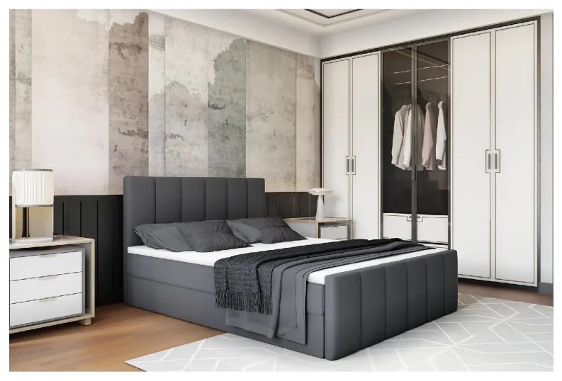 Kondela Boxspringová posteľ, 160x200, sivá, STAR