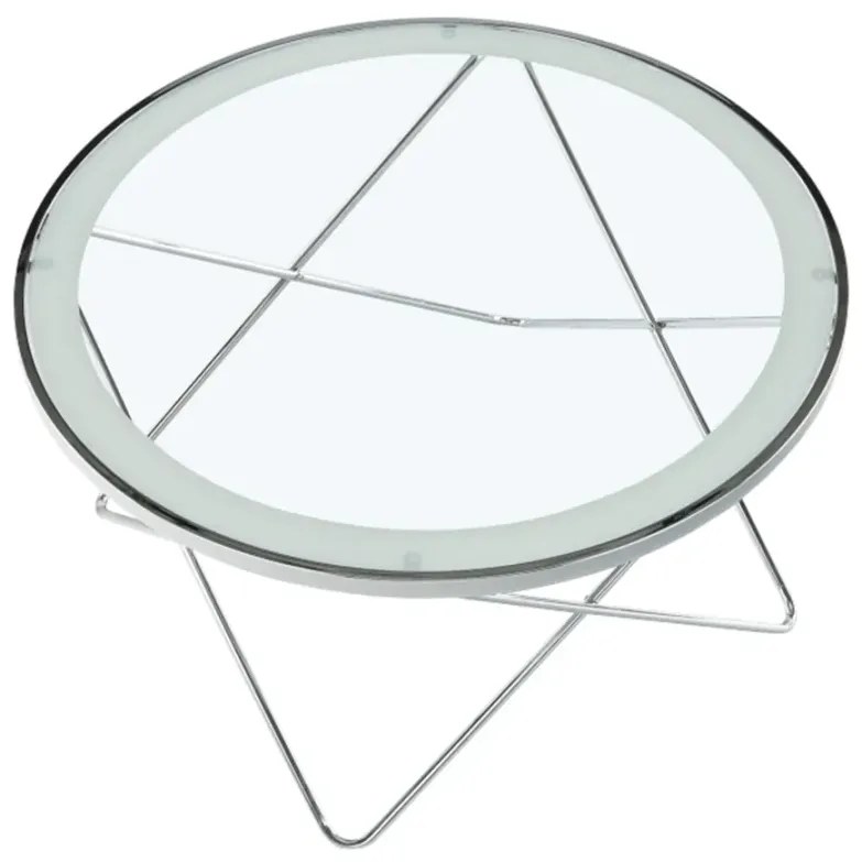 Konferenčný stolík, chróm/číre sklo, LEONEL