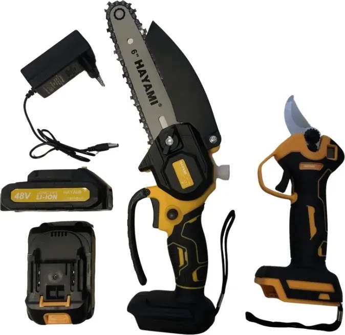 HAYAMI Aku záhradnícke nožnice a pílka Hayami HA-1004 + 2x batéria 21 V + praktický kufor + príslušenstvo