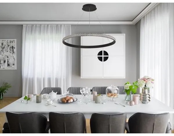 LED Stmievateľný luster na lanku LED/55W/230V 3000-6500K + diaľkové ovládanie