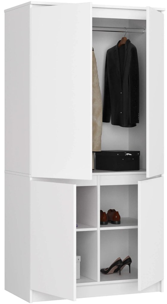 Šatníková skriňa CLP S90/4D biela