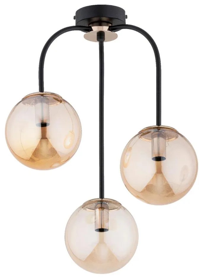 Prisadený luster GAMMA 3xE14/10W/230V čierna/zlatá