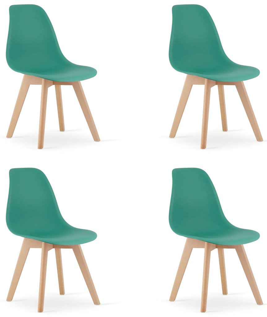 Zelená stolička KITO s bukovými nohami