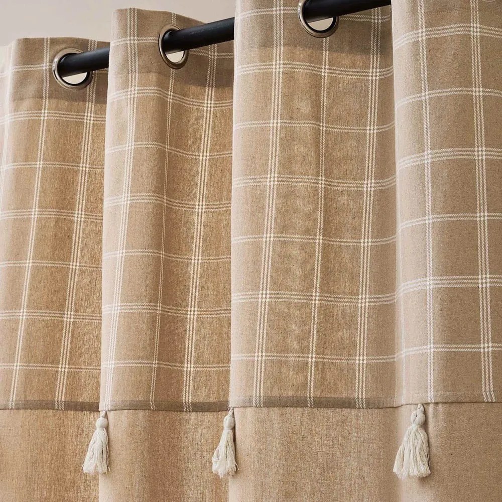 Hnedý záves s prímesou bavlny 140x240 cm Everest – douceur d'intérieur