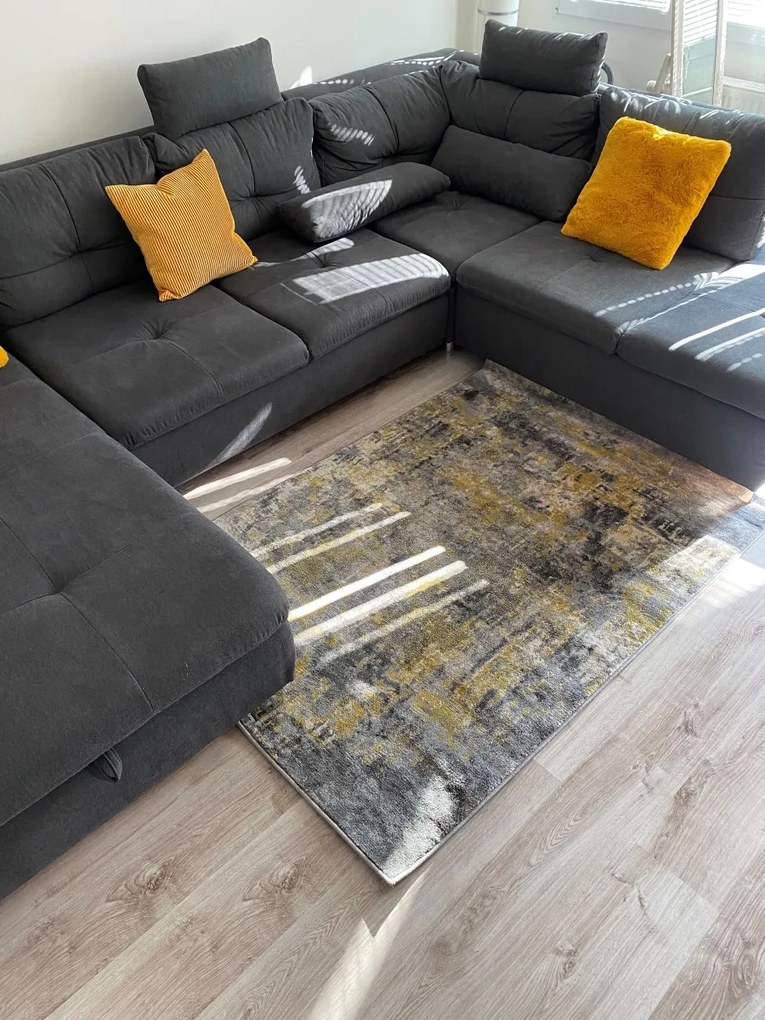 Flair Rugs koberce Kusový koberec Cocktail Wonderlust Grey / Ochre - 80x150 cm