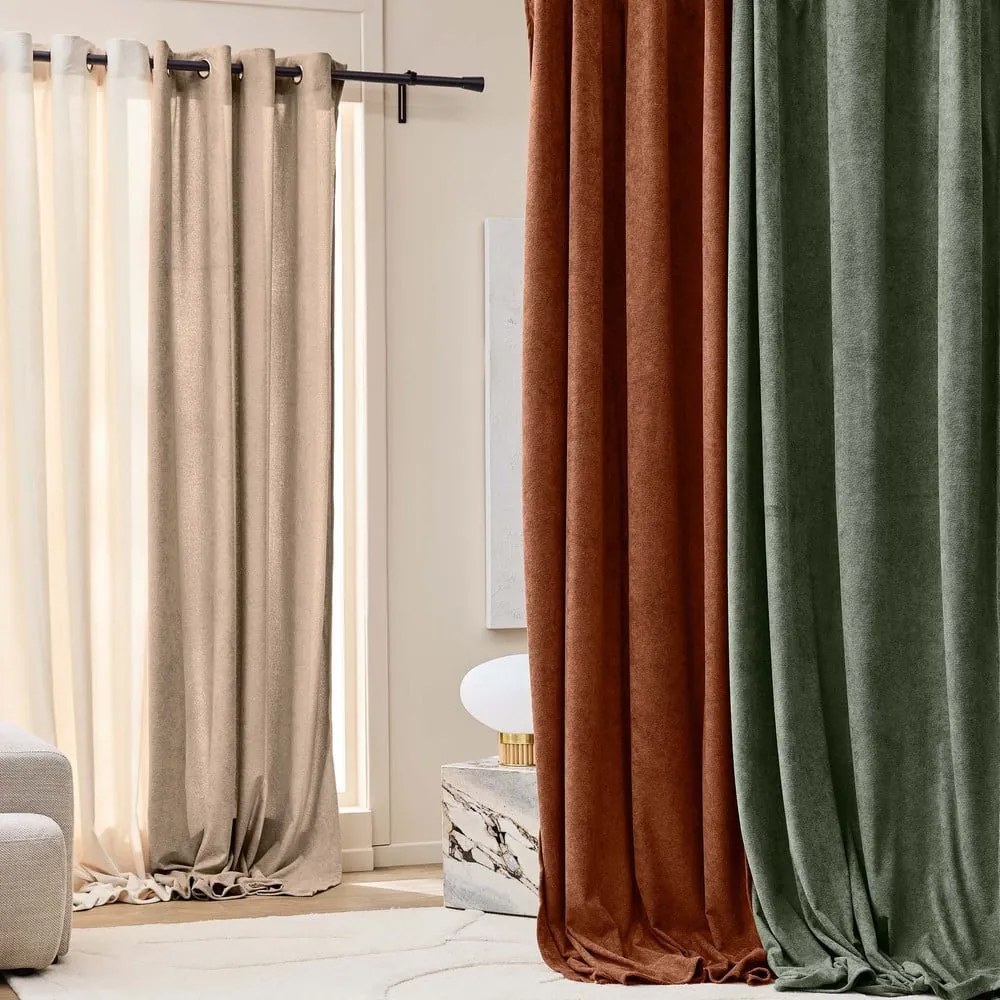 Krémový záves z materiálu buklé 140x260 cm Winona – douceur d'intérieur