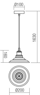 Redo 01-1292 - Luster na lanku SPINNER 1xE27/42W/230V